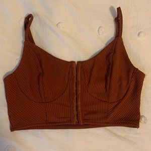 Lulus Hook Closure Rust Cropped Tank